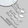 Folding Picnic Tableware Set Flatware Stainless Steel 304 Stainless Steel Spoon With Packaging Bag For Outdoors Picnic Travel
