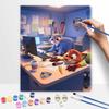 Disney Digital Oil Painting Art Kit Police Office Rabbit Fox Handmade Coloring Painting Home Decor