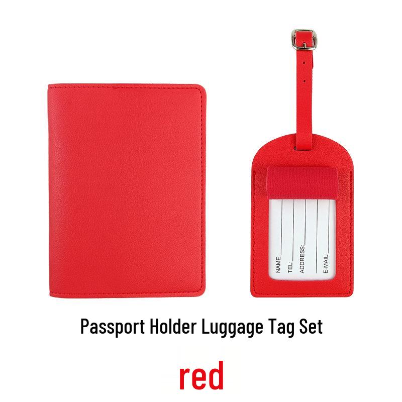 Customizable PU Leather Passport Holder & Luggage Tag Set with Paper Card Inclusion