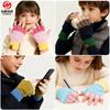 Winter Kinder Halbfingerhandschuhe 6-12 Jahre Jungen Kontrastfarben Handschuhe Mädchen Imitat Kaschmir Thermohandschuhe