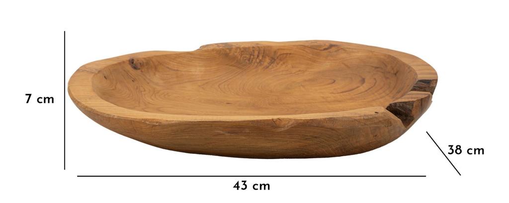 Tavă Wahan Teak Cm 43X38X7