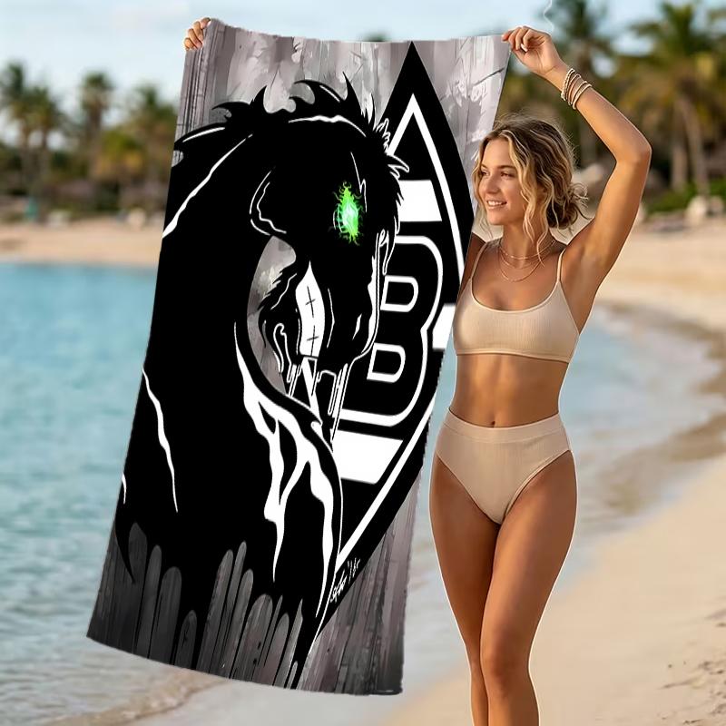 Beach Towel with Borussia Monchengladbach logo Pattern - soft,absorbent,machine washable Lightweight&Modern,swimming,Travel Essentials