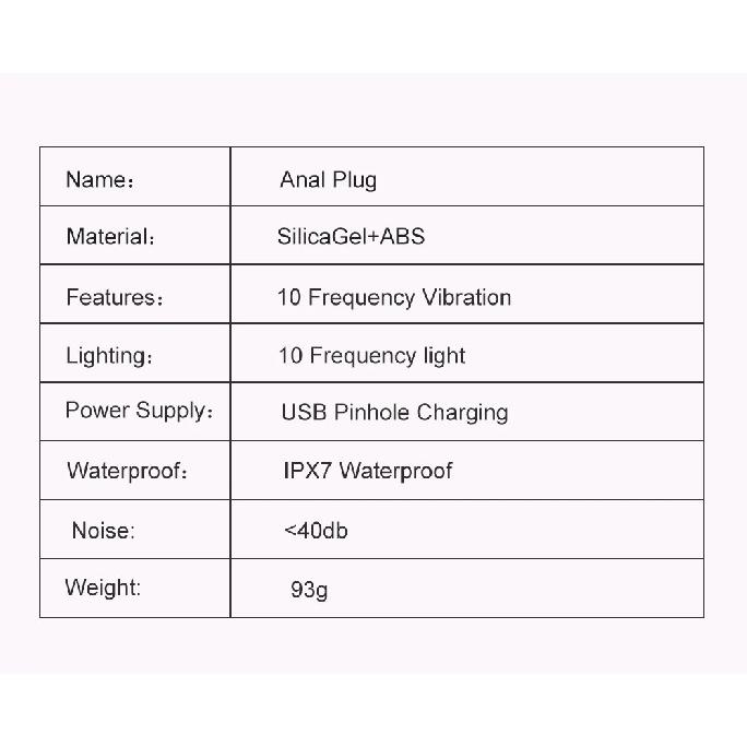 LED Colorful Light Butt Plug for Women Men Anal Plug Vibrator Wireless Remote Control Buttplug Prostate Massager Adults Sex Toys