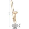 XinwoerMiniature Trombone Model,Miniature Trombone Replica with Stand and Case Gold Plated Instrument Model Musical Ornaments