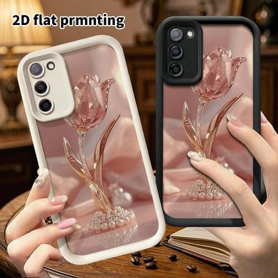 Phone Case: 2D Flat Samsung Galaxy A34 A35 M05 M06 S20 S22 S21 FE Plus 5G Gradient Protective Case, Tulip Ornament, Christmas and Halloween Gifts