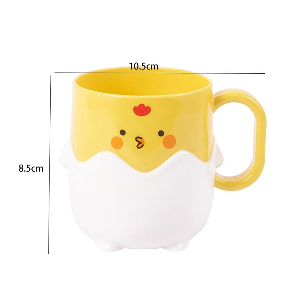 Cartoon Chicken Toothbrush Cup Creative Comfortable Handle Anti Drop Washing Cup for Child Boys Girls Kids Teens Traveling