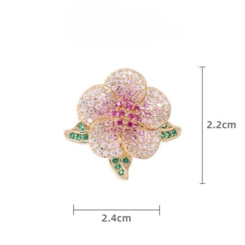 Temperament Flower Brooches for Women Blooming Peonies Corsage Trendy Elegant Rhinestones Brooch Pins Clothes Jewelry Gift