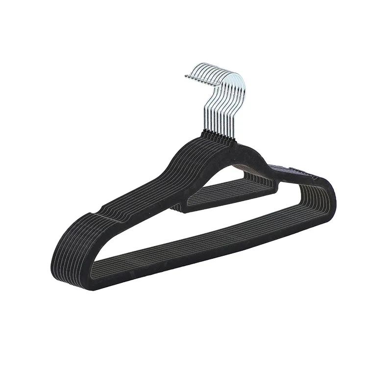 10/20Pcs Velvet Clothes Hangers, Non-Slip Flocked Felt Clothes Hangers, Solid Clothes Hangers, Saving Closet Spa White Gray 10PCS