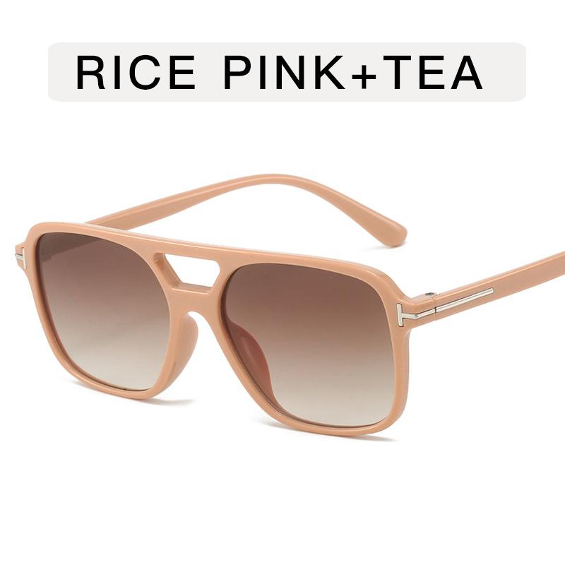 European American Style Women Sunglasses Double Bridge Square Shape Designer Sun Glasses UV400 Protection Man Sunglass