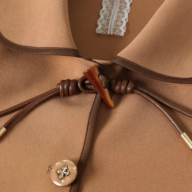 Women Autumn Elegant Button Pockets Solid Color Plus Size Jackets