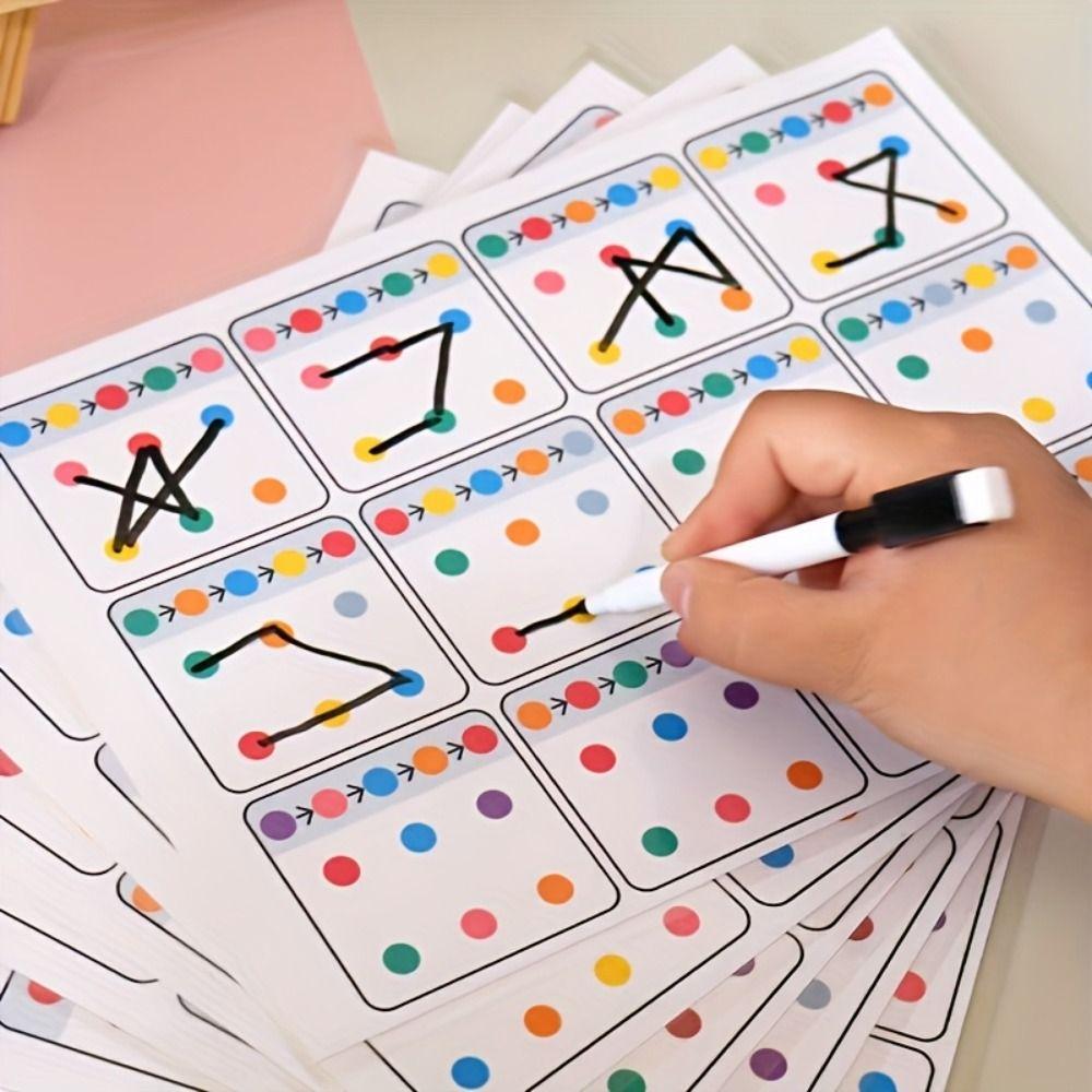 Reusable Training Link Cards Attention Training Color Number Cards Early Education