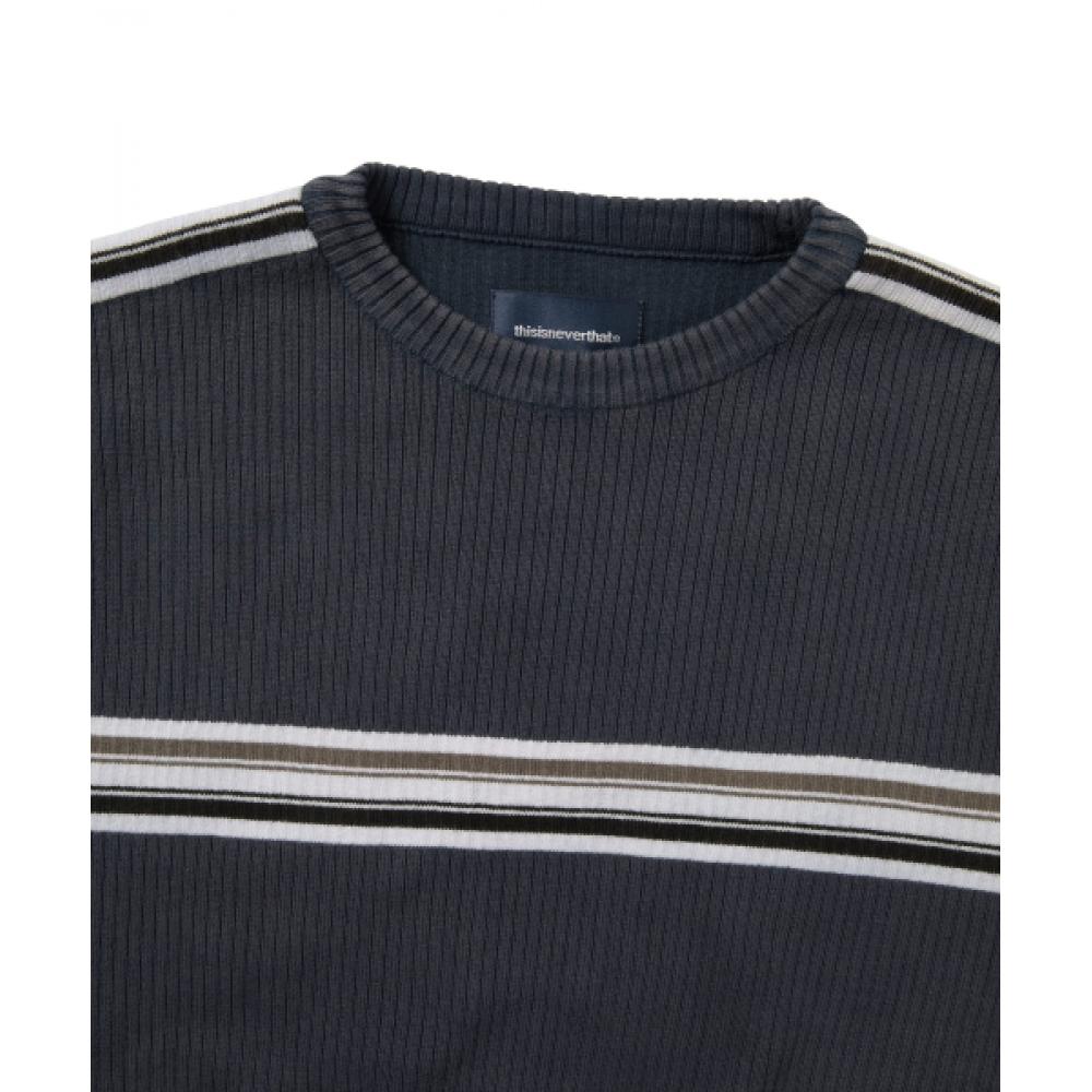 ThiSiSneverthat Striped Knit L S Top Navy