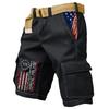 Men's Casual Sport Multi-pocket Work Pants  Men's Fashionable Flag-letter Printed Pants
