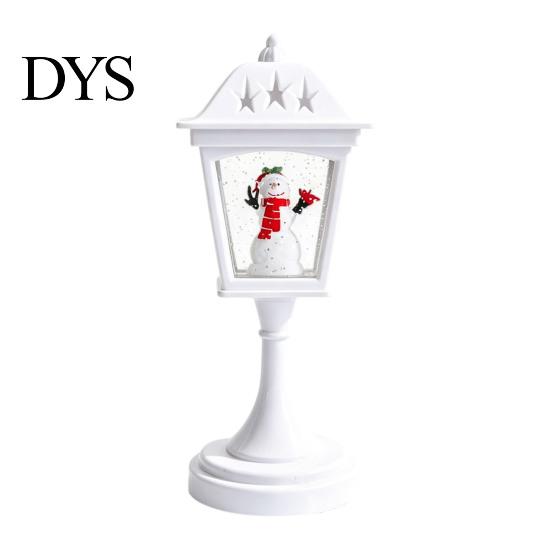 Christmas Table Decor Snow Sphere Lamp, Retro Street Lamp Design, Santa Battery Operated Snowman Tree Night Light for Bedroom, Tabletop Decorative