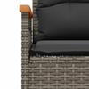 Garden Bench with Cushions 116x62.5x74 cm Grey Poly Rattan