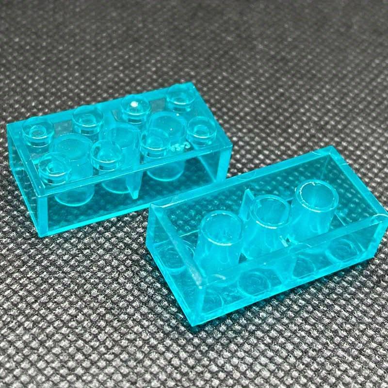 10pcs 2x4 Dots Small Particle Transparent Clear Brick Building Block Parts Toys for Children DIY House Waterfall Compatible 3001