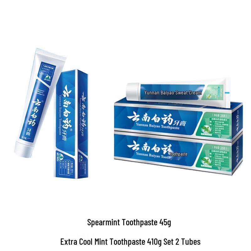 Yunnan Baiyao Classic Spearmint & Strong Mint Toothpaste Set