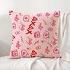 Hot Loving Heart Cushion Cover Natural Linen Organic Fabric DoubleSided Printing Sofa Home Decor Breathable Bed Pillow