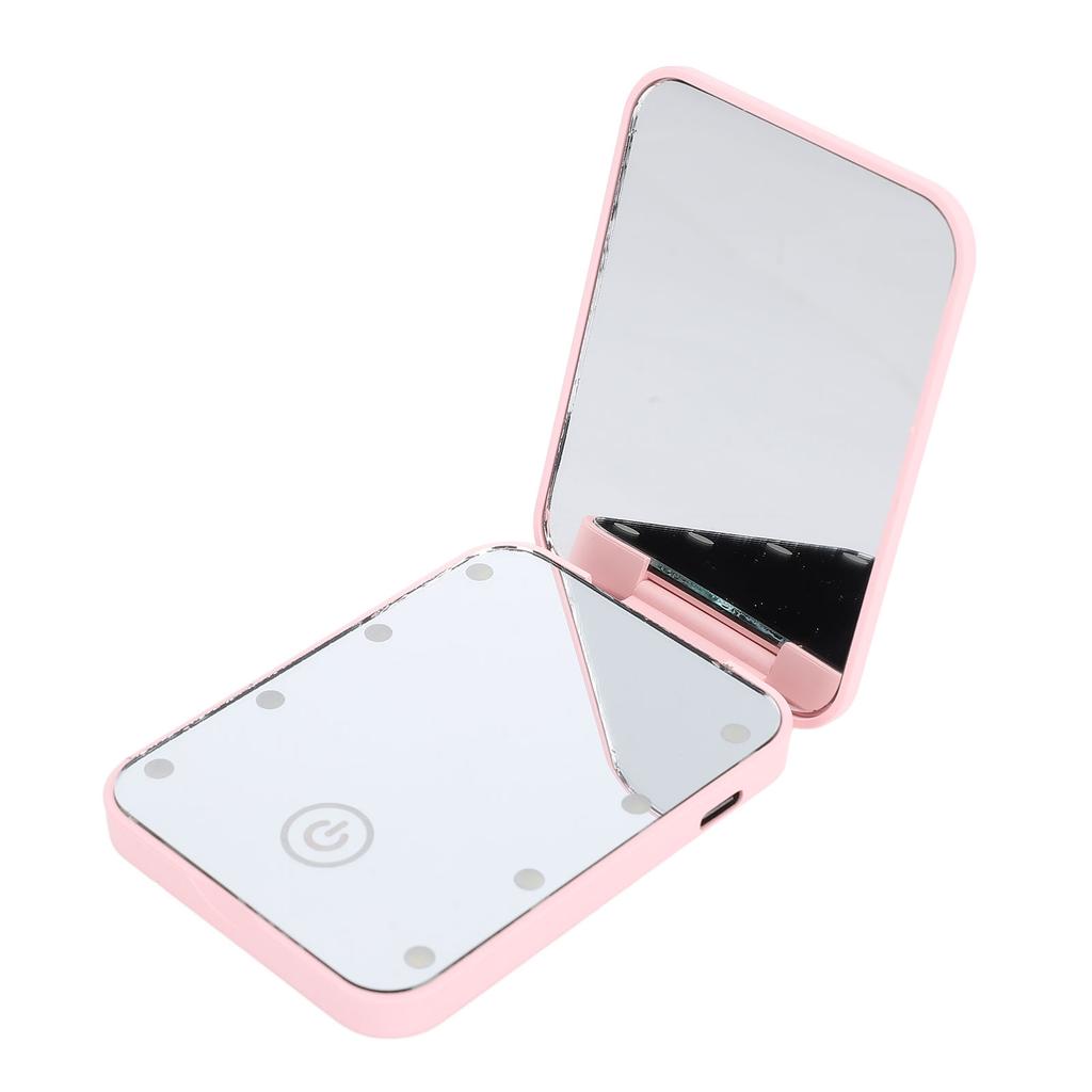 Compact LED Travel Makeup Mirror 2 Sided Magnification Rechargable Portable Handheld Small Lighted Cosmetic Mirror