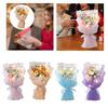 Crochet Flower Bouquet with Light Knitted Artificial Flowers for Teacher’S Day Wedding Valentine’S Day Festival Anniversary