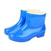Short rain shoes women's solid color fashion velvet short water shoes rain boots sole tube work rubber shoes four seasons labor insurance