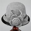 Hats for Women Warm Wool Woolen Hats for Autumn Winter Mother's Temperament Round Top Hats Elegant Retro Mesh Flower Fashion Hats