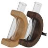 2Pcs Car Flower Test Tube Solid Wood Vase Plant for Car Vent Install Station Flower Decoration Home Glass Auto Air Vent Ornament