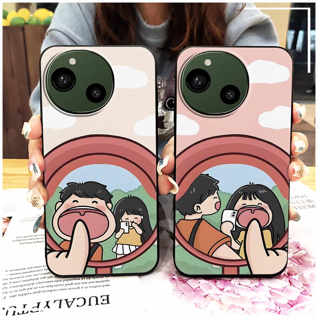 Couple Anti-dust Phone Case For Sharp Aquos R9/SH-51E Anti-knock Silicone Protective Durable Dirt-resistant TPU Graffiti