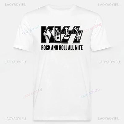Kiss Grubu Tişörtü Erkek Kadın Moda Kisss Giyim Müzik Rock Camisetas Havalandırmalı Sokak Giyimi O-yaka Günlük Hediye Stil Üstler Tişörtler