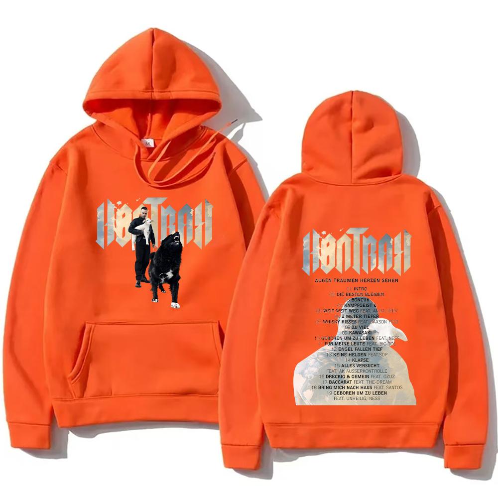 

Kontra K Hoodies Augen Träumen Herzen Sehen New Album Graphic Sweatshirt Hip Hop Women Men Pullover L помаранчевий