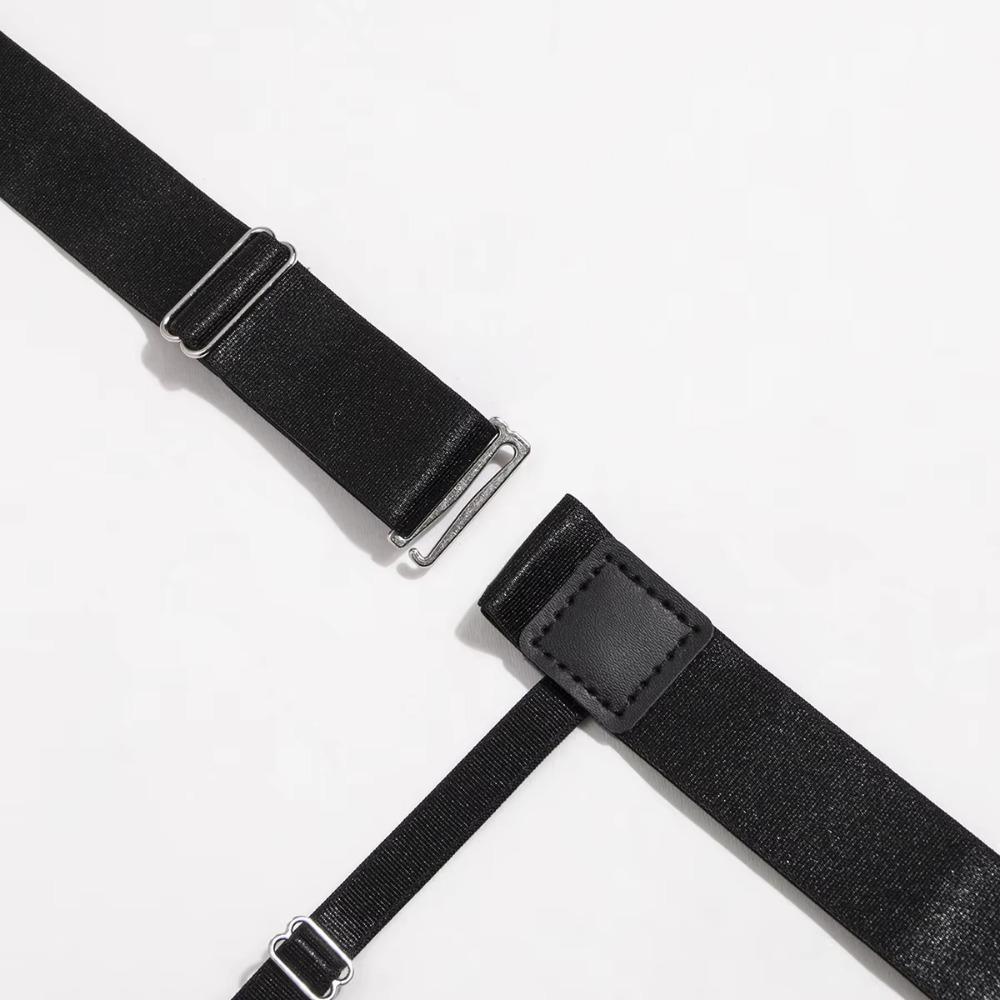 1 Pair Elastic Shirt Holder Stays Three Clip Thigh Suspender Garter Socks Fastener Clip Men Women