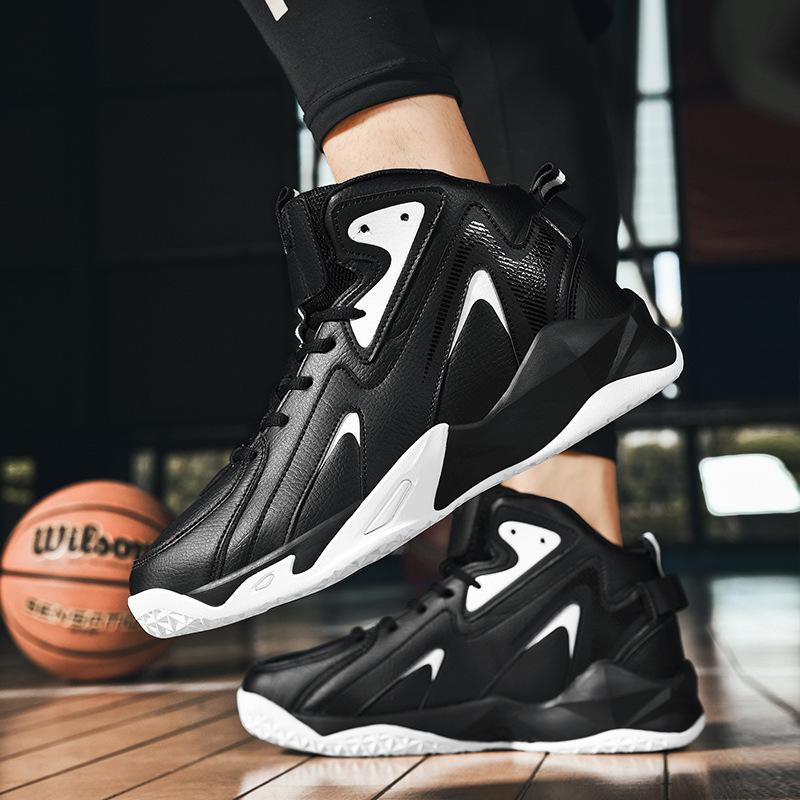 Men's sports shoes 2025 autumn new leather basketball shoes men's Korean version foreign trade extra large size 50 size running men's shoes