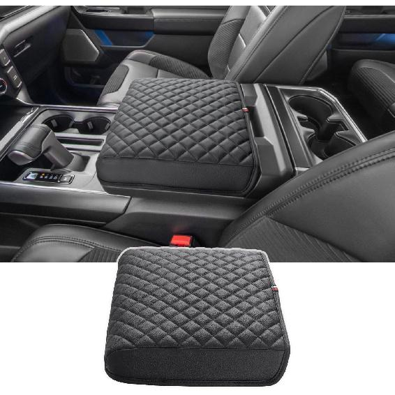 PIMCAR Center Console Cover For -2025 Ford F150, -2025 F150 Lightning Work Surface Console Armrest Cushion Leather Protector Interior Accessories