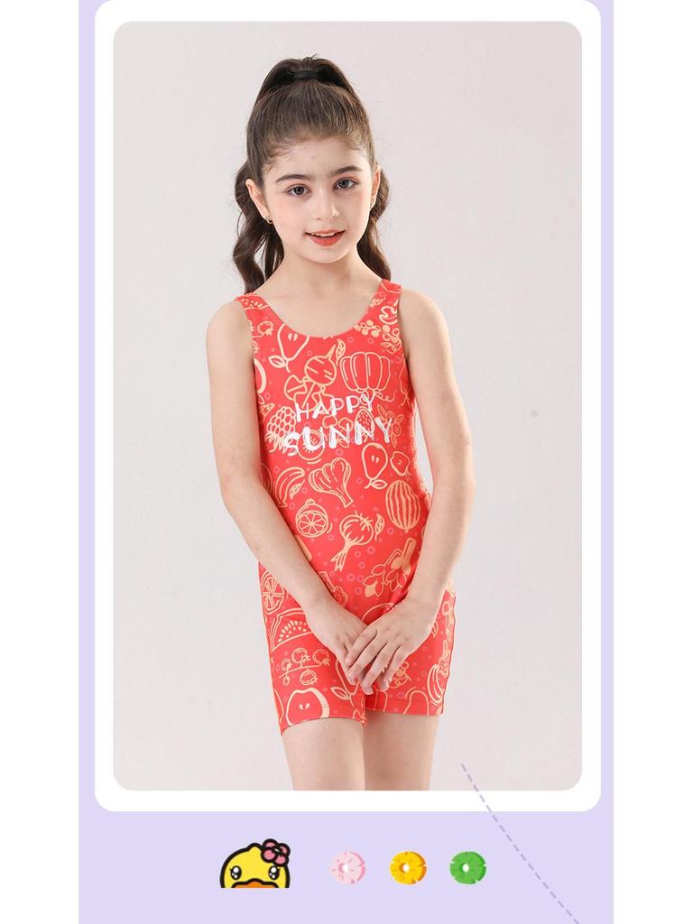 2025 Girls' Quick-Dry One-Piece Swimsuit for Middle & Big Kids - Professional Training & Hot Spring Design