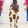 Women Plus Size Round Neck Long Sleeve Printed Layered Top Long Pants Two Piece Set
