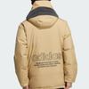 Adidas Originals Logo Patchwork Hooded Down Jacket Men Outerwear Khaki H66018