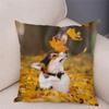 45X45 Cm Living Room Sofa Puppy Pattern Home Decoration Corgi Cushion Cover Gram Welsh Polyester Fiber Cushion Cover