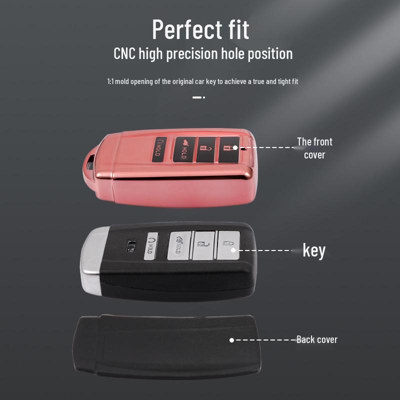 Honda Acura RDX RLX MDX CDX Nyckelskydd med Guld Kant - Passar TLX-L NSX Modeller