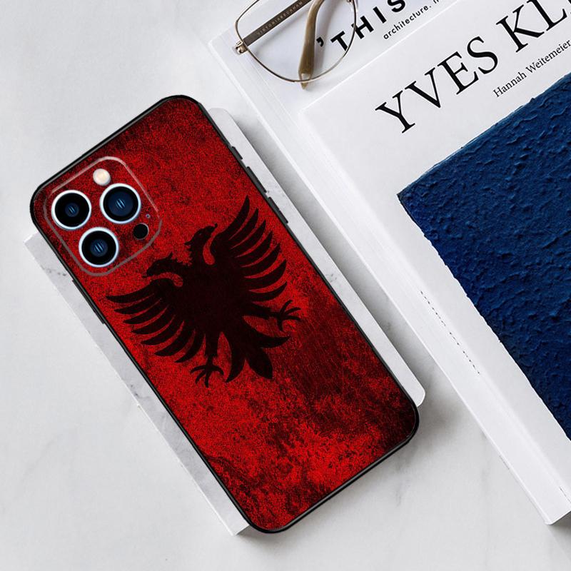 Albania Flag Eagle Case For iPhone 17 Air 15 14 13 12 11 16 Pro Max Mini 16 15 Plus 16e Funda Silicone Cover