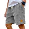 Men Vintage Logo Embroidered Corduroy Drawstring Loose Casual Fashion Shorts Soft Breathable Daily Outdoor Bottoms