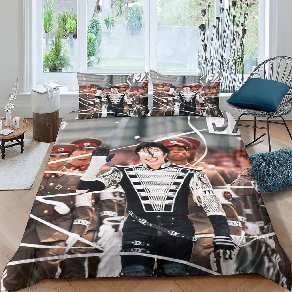Michael Jackson Duvet Cover Pillowcase Bedding Set Adult Boy Girl Bedroom Decoration Children Gift Single Double Size