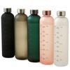 TSQIBU Water 1 Tritan Water Bottle with Time Water Level BPA Outdoor Sports Large Tritan Green Bottle, Liter, Bottle, 1000ml, Marker, Scale, Free,