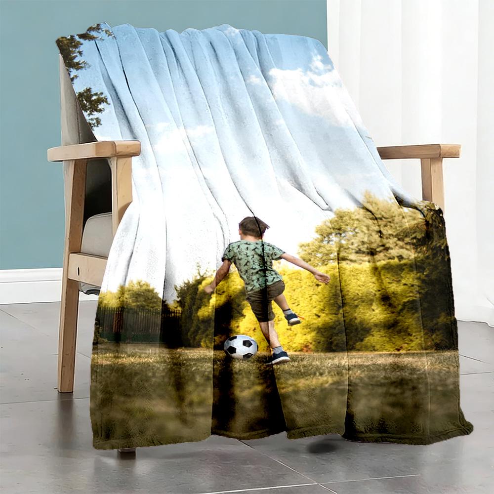 Customize Picture Personalized Picture Blanket Multi-purpose Customizable Blanket Durable Comfort Versatile for Seaside Livingroom Nap Picnics
