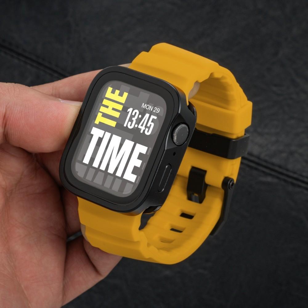 Silicone Strap + Aluminum Alloy Case For Apple Watch Ultra 3 49mm S11 S10 46mm For Apple Watch 9 8 7 45mm 6 5 4 SE3 44MM