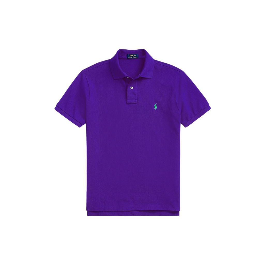 

Polo Ralph Lauren SS23 Однотонная приталенная рубашка поло из сетки с коротким рукавом Унисекс топы Фиолетовый MNPOKNI1N820503-500 XS