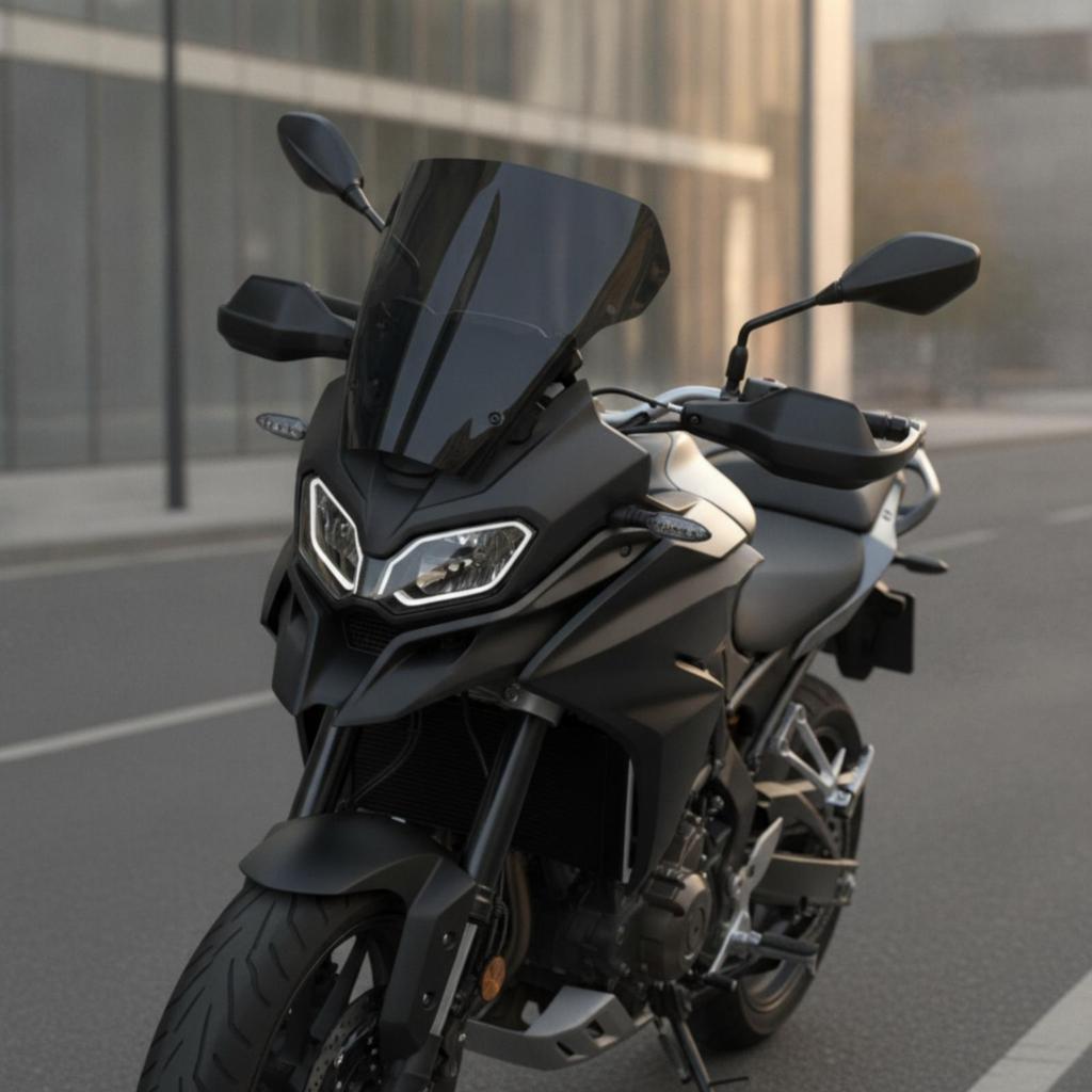 Motorcycle Windshield PreDrilled Windscreen Curved Black Acrylic for Everyday