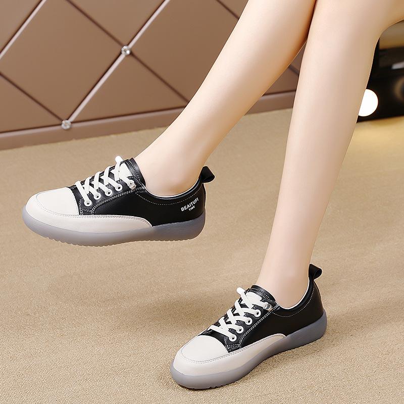 Autumn new thick-soled small leather shoes low-top shoes single shoes muffin shoes casual shoes travel shoes
