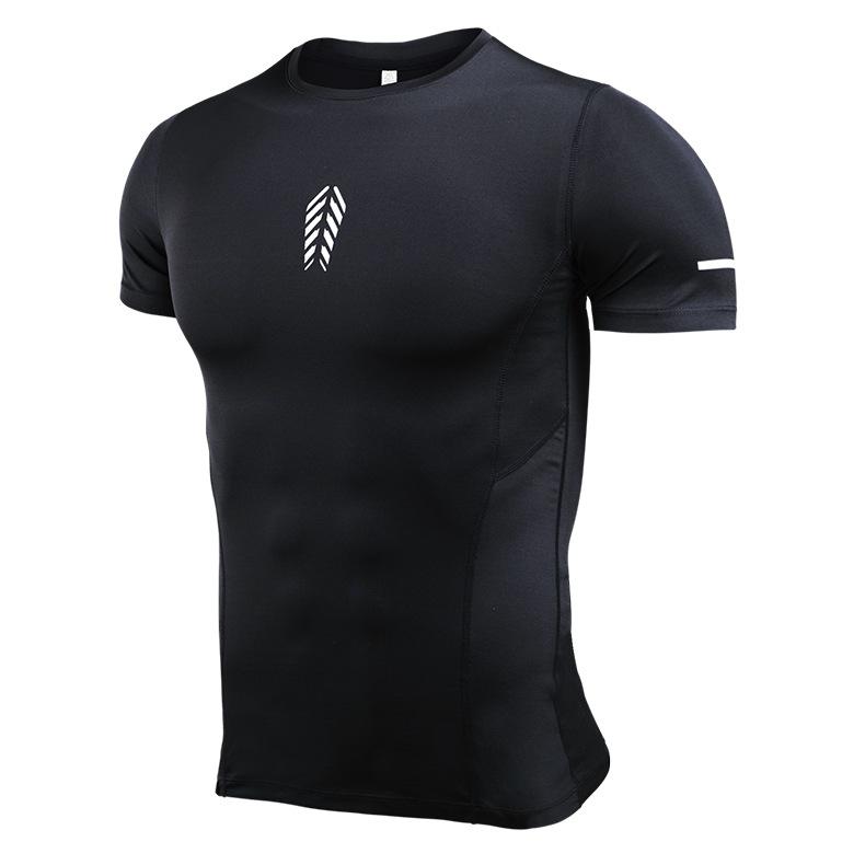 Herre Fitness T-shirts Sommer Hurtigtørrende Strækbare Kortærmede Toppe Basketball Løb Sports T-shirt