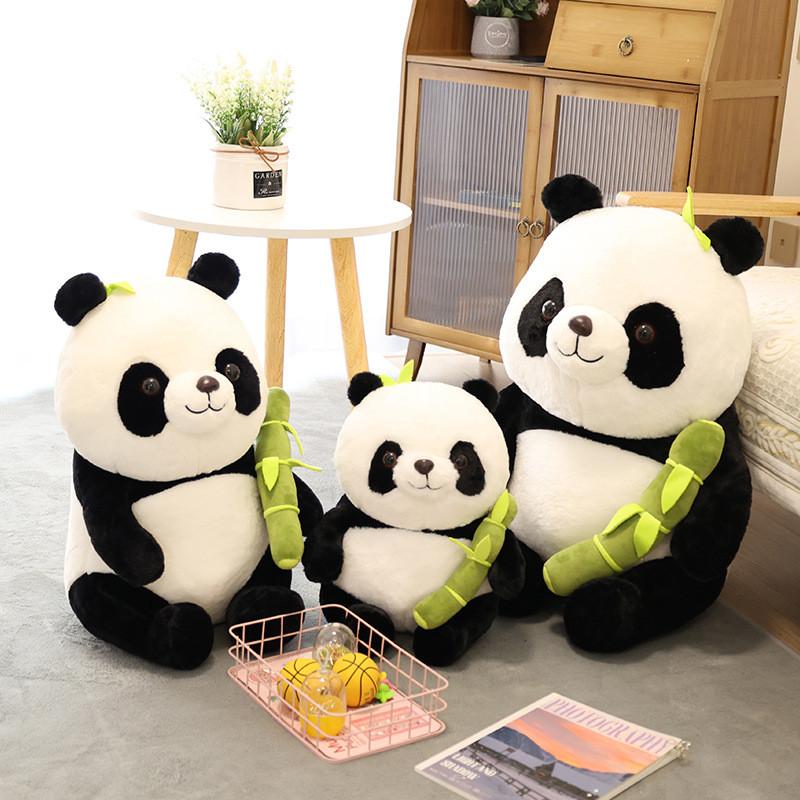 Bamboo Hugging Panda Shoots Plush Toy Animal Stuffed Doll Decoration Gift Kids