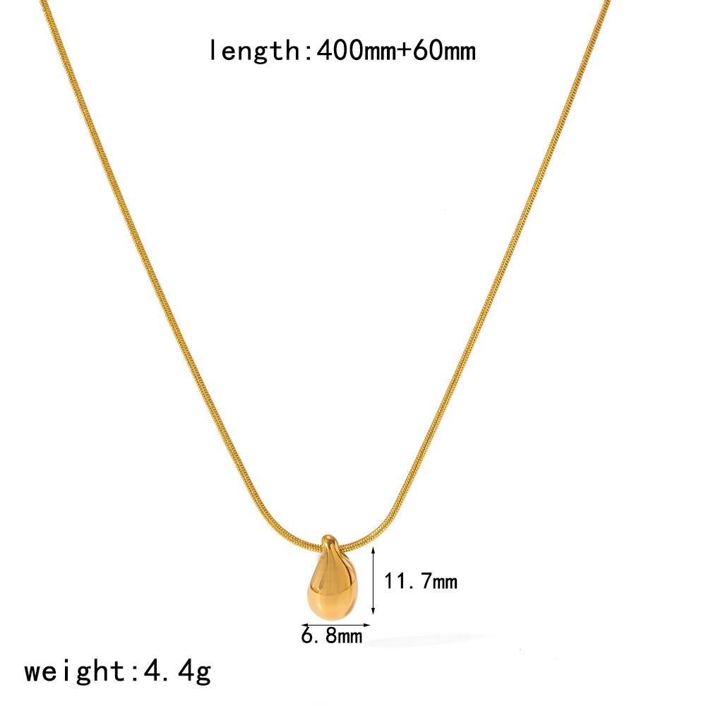 European Water Drop Pendant Necklace - Stainless Steel Clavicle Chain, Fade-Resistant Design